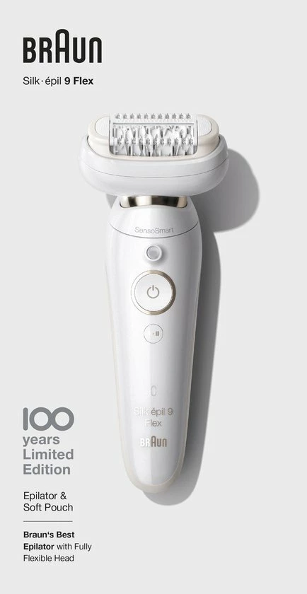 Braun Silk-?pil 9 Flex Epilator Voor Vrouwen, Design Editie Met Reisetui - Wit 7 Braun Silk-?pil 9 Flex Epilator Voor Vrouwen, Design Editie Met Reisetui - Wit - Afbeelding 7