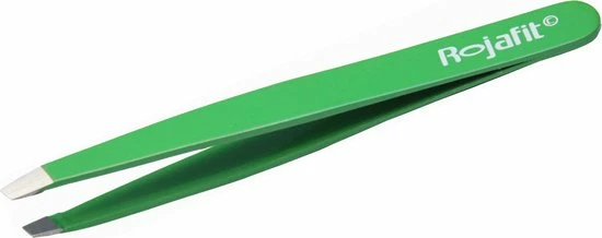 Rojafit Professionele Pincet Schuin 9,5cm " Firm Green" 2 Rojafit Professionele Pincet Schuin 9,5cm " Firm Green" - Afbeelding 2
