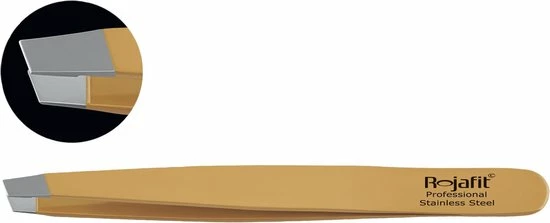 Rojafit Professionele Pincet Schuin 9,5 Cm-Gold Pancake 1 Rojafit Professionele Pincet Schuin 9,5 Cm-Gold Pancake
