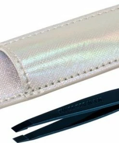 Tweezerman Midnight Cheers Mini Slant Tweezer - Travelsize Pincet Met Case - Kerstset Blauw