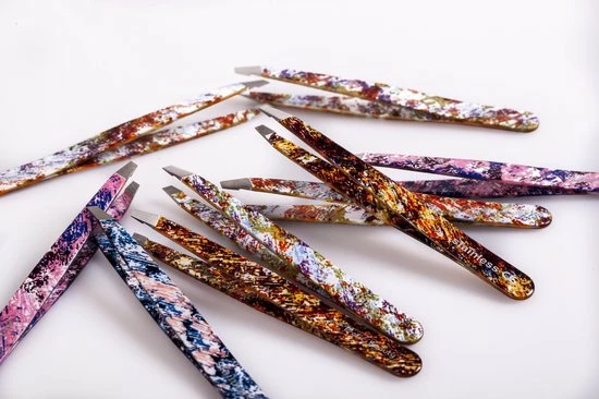 Pincet 3?", schuine punt, roze design print, AISI 420 edel staal Profi4Beauty Pincet 3?", Schuine Punt, Roze Design Print, AISI 420 Edel Staal -Philips winkel 550x366 93