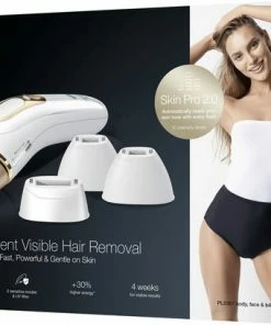 Braun Silk?expert Pro 5 PL5387 - Laatste Generatie IPL Voor Vrouwen En Mannen, Ontharingsapparaat Voor Blijvend Zichtbare Ontharing Thuis, Wit/Goud, Met Etui, Breed Hoofd, Twee Precisiehoofden En Venus Scheermesje