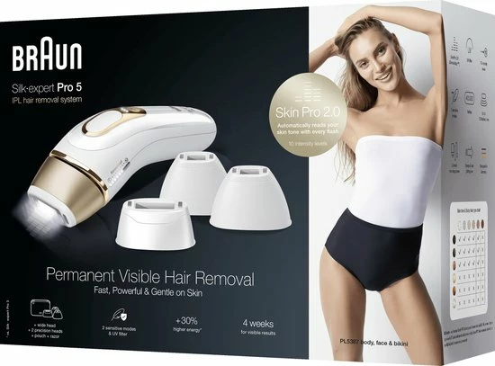 Braun Silk?expert Pro 5 PL5387 - Laatste Generatie IPL Voor Vrouwen En Mannen, Ontharingsapparaat Voor Blijvend Zichtbare Ontharing Thuis, Wit/Goud, Met Etui, Breed Hoofd, Twee Precisiehoofden En Venus Scheermesje 1 Braun Silk?expert Pro 5 PL5387 - Laatste Generatie IPL Voor Vrouwen En Mannen, Ontharingsapparaat Voor Blijvend Zichtbare Ontharing Thuis, Wit/Goud, Met Etui, Breed Hoofd, Twee Precisiehoofden En Venus Scheermesje