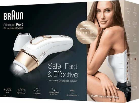 Braun Silk?expert Pro 5 PL5117 - Nieuwste Generatie IPL Ontharing, Zichtbare Ontharing - Wit En Goud 7 Braun Silk?expert Pro 5 PL5117 - Nieuwste Generatie IPL Ontharing, Zichtbare Ontharing - Wit En Goud - Afbeelding 7