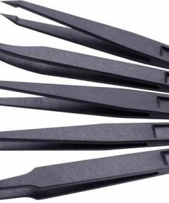 Quadrios 1903EC095 ESD-pincet 5-delig Plat-breed, Plat, Gebogen, Afgerond