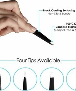 Candure Pincet Voor Wenkbrauwen - Set Van Professioneel Pincetten , Ingegroeide Haarverwijdering Gereedschap Voor Vrouwen En Mannen Geschikt Voor Verwijderen Van Mee-eters, Wimpers 3,8 Inch, Zwart -Philips winkel 550x457 4
