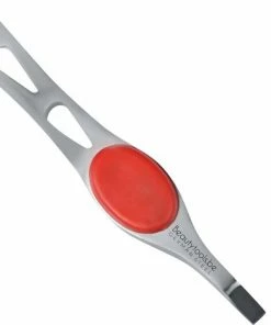 Beautytools.be BeautyTools Epileerpincet COMFORT - Pincet Met Rechte Bek Voor Wenkbrauwen - Active Red - Rubber - Tweezers (9.5 Cm) - Inox (BT-1000)