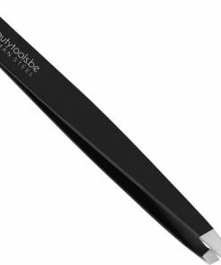 Beautytools.be BeautyTools Epileerpincet PRECISION - Pincet Met Schuine Bek Voor Wenkbrauwen - Matt Black Everything - Tweezers (9.5 Cm) - (BT-1925)