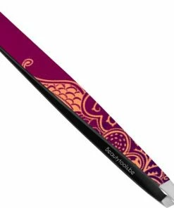 Beautytools.be BeautyTools Epileerpincet PRECISION - Pincet Met Schuine Bek Voor Wenkbrauwen - Purple Henna - Tweezers (9.5 Cm) - Inox (BT-1918)