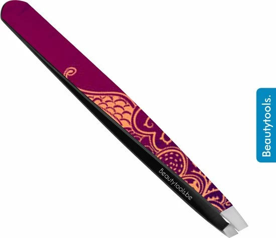 Beautytools.be BeautyTools Epileerpincet PRECISION - Pincet Met Schuine Bek Voor Wenkbrauwen - Purple Henna - Tweezers (9.5 Cm) - Inox (BT-1918) 1 Beautytools.be BeautyTools Epileerpincet PRECISION - Pincet Met Schuine Bek Voor Wenkbrauwen - Purple Henna - Tweezers (9.5 Cm) - Inox (BT-1918)