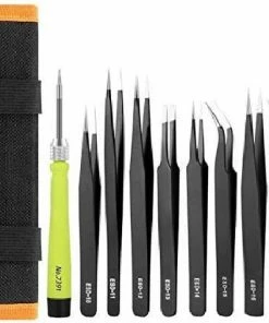 Merkloos - 10-delige ESD-Pincetset - Precisie Antistatische Pincetset - Niet-Magnetische Multi-Standaard Roestvrijstalen Pincet - Ideaal Voor Laboratorium- En Computer Elektronica - Sieraden, Schoonheids- En Detailwerk