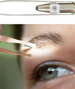 Coolsable Beauty Tools 2 STUKS LED Lamp Wenkbrauw Pincet Trimmer I Epileren I Verlichte RVS Tweezer Pincet I Met 3 Batterijen Extra