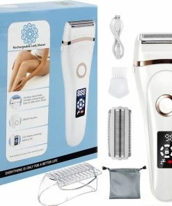 Geus Goods 3-in-1 Draadloze Ladyshave – Waterdicht – Ontharingsapparaat – Scheerapparaat Vrouw – Ontharen – Inclusief Bodylotion En Reistas – Cadeau Vrouw – Black Friday 2022
