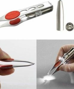 Merkloos Premium Pincet Met Verlichting - Pincet Met Lampje - Verlichte Epilator Voor Wenkbrauw En Gezicht - Gemakkelijk Epileren - RVS