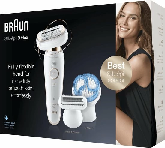 Braun Silk-épil 9 Flex 9-010 - Voor Vrouwen Met Flexibele Kop Voor Ontharen, Wit/Goud 10 Braun Silk-épil 9 Flex 9-010 - Voor Vrouwen Met Flexibele Kop Voor Ontharen, Wit/Goud - Afbeelding 10