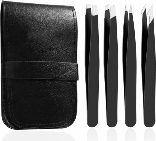 BOTC Pincet Epileer Set - 4 Delige - Wenkbrauw Scheermesje/Trimmer - Zwart 1 BOTC Pincet Epileer Set - 4 Delige - Wenkbrauw Scheermesje/Trimmer - Zwart