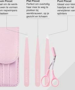 Allures Epileer Set - Pincet - Roze - Met Etui En Wenkbrauwschaar -Philips winkel 550x499