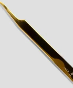 Lash Paris Diamond Tip Platinum Curved Tweezer - Wimper Pincet