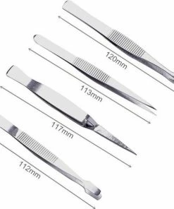 LOUZIR 4 Stuks Pincetten + Etui - Epileerpince - Wimperpincet - Tweezer, Epileer Pincet - Roestvrij Staal- Eyelash Tweezer Set -Pincet Splinter- Keukenpincet -Philips winkel 550x508 4