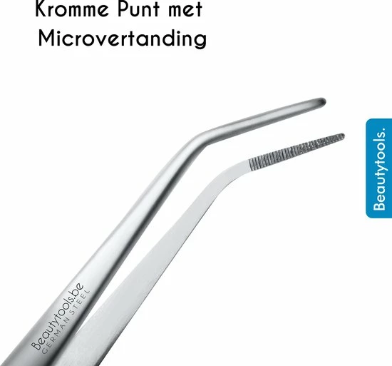 Beautytools.be BeautyTools Punt Pincet SOLID-GRIP - Pincet Met Microvertanding Voor Splinters En Hobby - Kromme Bek - Tweezers (16 Cm) - Inox (PT-2083) 2 Beautytools.be BeautyTools Punt Pincet SOLID-GRIP - Pincet Met Microvertanding Voor Splinters En Hobby - Kromme Bek - Tweezers (16 Cm) - Inox (PT-2083) - Afbeelding 2