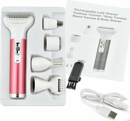 Bluemay 5-in-1 Ladyshave - Pijnloos - Ladyshave Voor Vrouwen - Scheerapparaat - Trimmer - Haarverwijderaar - Ontharing - Ontharingsapparaat 6 Bluemay 5-in-1 Ladyshave - Pijnloos - Ladyshave Voor Vrouwen - Scheerapparaat - Trimmer - Haarverwijderaar - Ontharing - Ontharingsapparaat - Afbeelding 6