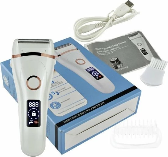 Pro-Care 3 In 1 Oplaadbare Ladyshave- Wit - Met LED Screen Monitoring. 9 Pro-Care 3 In 1 Oplaadbare Ladyshave- Wit - Met LED Screen Monitoring. - Afbeelding 9