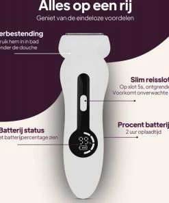 3-in-1 Draadloze Ladyshave - Scheerapparaat Vrouw- Oplaadbaar Standaard - Oksels - Benen - Trimmer Vrouw - Haarverwijderaar - Nat En Droog - Clean Supply -Philips winkel 550x518 3