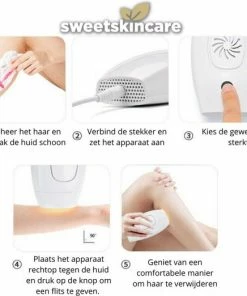 Sweetskincare - IPL Ontharingsapparaat - Ontharing - Laser - Epileerapparaat Dames - 600.000 Flitsen - Pijnloos -Philips winkel 550x522 3