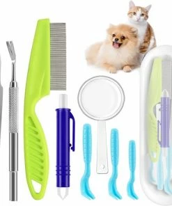 Merkloos Tekenverwijderaar Set Vlooien Kam Hond Kat Huisdier Tekenpincet Tekenhulpmiddel 7 Stuks