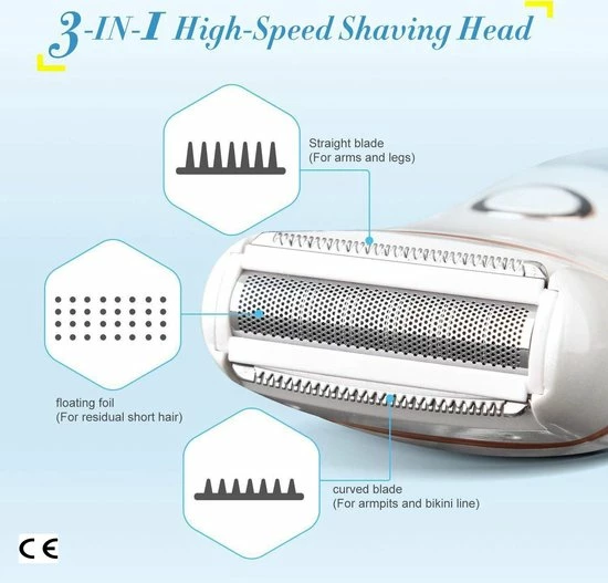 Pro-Care 3 In 1 Oplaadbare Ladyshave- Wit - Met LED Screen Monitoring. 2 Pro-Care 3 In 1 Oplaadbare Ladyshave- Wit - Met LED Screen Monitoring. - Afbeelding 2