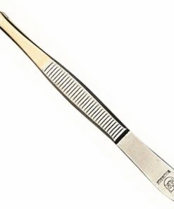 R?R Solingen Epileer Tweezer / Pincet - 75 Mm - Recht - RVS - Verguld