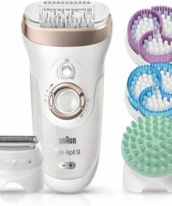 Depilator Silk-?pil 9 SkinSpa 9-961v 5-in-1 Epilator, Scrub- En Verzorgingssysteem + 12 Extra's