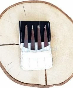 MEDLUXY - Epileerpincet Set - 4-delig + Etui [tweezer, Epileer Pincet]