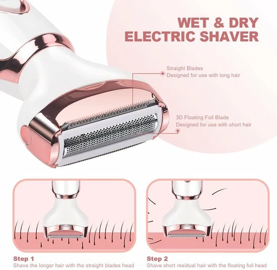 Ladyshaver Elektrisch Ladyshave, Draadloos 4-in-1 Elektrisch Scheerapparaat Voor Dames, Oplaadbaar Pijnloos Elektrisch Scheerapparaat Bikinitrimmer Nat En Droog Ontharen Voor Gezicht Benen Oksel, Neus En Wenkbrauw 3 Ladyshaver Elektrisch Ladyshave, Draadloos 4-in-1 Elektrisch Scheerapparaat Voor Dames, Oplaadbaar Pijnloos Elektrisch Scheerapparaat Bikinitrimmer Nat En Droog Ontharen Voor Gezicht Benen Oksel, Neus En Wenkbrauw - Afbeelding 3