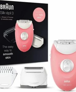 Braun Silk-?pil 3 SE 3-440 Starterset 3-in-1 Ontharing - Epileerapparaat, Scheerapparaat Voor Vrouwen, Wit/Roze