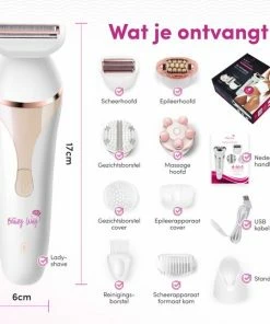 TheBeautyWay 4 In 1 Ladyshave ? Draadloos - Nat & Droog - Massage, Reinig & Epileer - Scheerapparaat Vrouw -Philips winkel 550x539 2