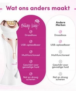 TheBeautyWay 4 In 1 Ladyshave ? Draadloos - Nat & Droog - Massage, Reinig & Epileer - Scheerapparaat Vrouw -Philips winkel 550x539 3