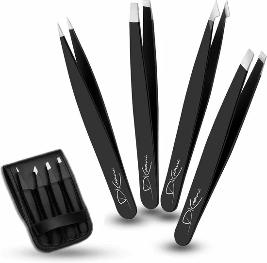 DKvani Company DKvani - Tweezer - 4 Delig - Epileer Set - Pincetten - Rvs 1 DKvani Company DKvani - Tweezer - 4 Delig - Epileer Set - Pincetten - Rvs