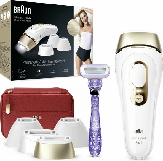 Braun Silk?expert Pro 5 PL5387 - Laatste Generatie IPL Voor Vrouwen En Mannen, Ontharingsapparaat Voor Blijvend Zichtbare Ontharing Thuis, Wit/Goud, Met Etui, Breed Hoofd, Twee Precisiehoofden En Venus Scheermesje 5 Braun Silk?expert Pro 5 PL5387 - Laatste Generatie IPL Voor Vrouwen En Mannen, Ontharingsapparaat Voor Blijvend Zichtbare Ontharing Thuis, Wit/Goud, Met Etui, Breed Hoofd, Twee Precisiehoofden En Venus Scheermesje - Afbeelding 5