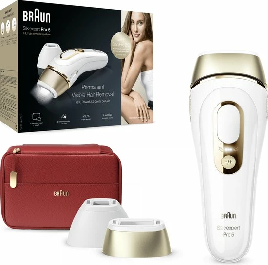 Braun Silk?expert Pro 5 PL5160 - Laatste Generatie IPL Voor Vrouwen En Mannen, Ontharingsapparaat Voor Blijvend Zichtbare Ontharing Thuis, Wit/Goud, Met Etui En Precisiehoofd 4 Braun Silk?expert Pro 5 PL5160 - Laatste Generatie IPL Voor Vrouwen En Mannen, Ontharingsapparaat Voor Blijvend Zichtbare Ontharing Thuis, Wit/Goud, Met Etui En Precisiehoofd - Afbeelding 4