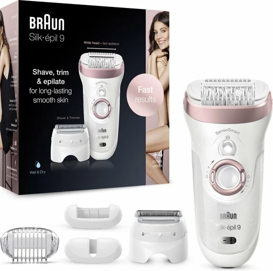 Braun Silk-épil 9-725 - Epilator Voor Langdurige Ontharing - Wit/Roségoud 1 Braun Silk-épil 9-725 - Epilator Voor Langdurige Ontharing - Wit/Roségoud