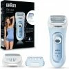 Braun Silk-épil Lady Shaver 5-160 - Bleu - 3en1 Pour Femme - Rasoir Électrique - Tondeuse & Exfoliation