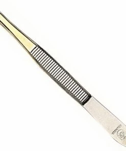 R?R Solingen Epileer Tweezer / Pincet - 75 Mm - Schuin - RVS - Verguld