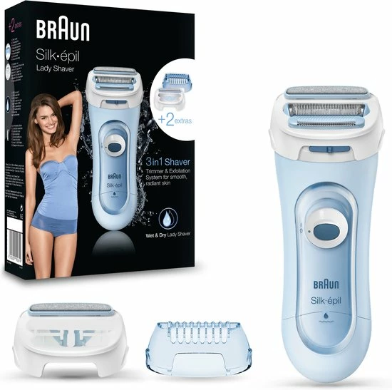 Braun Silk-épil Lady Shaver 5-160 - Bleu - 3en1 Pour Femme - Rasoir Électrique - Tondeuse & Exfoliation Braun Silk-épil Lady Shaver 5-160 - Bleu - 3en1 Pour Femme - Rasoir Électrique - Tondeuse & Exfoliation -Philips winkel