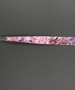 Profi4Beauty Pincet 3?", Schuine Punt, Roze Design Print, AISI 420 Edel Staal