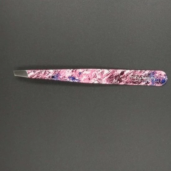 Pincet 3?", schuine punt, roze design print, AISI 420 edel staal Profi4Beauty Pincet 3?", Schuine Punt, Roze Design Print, AISI 420 Edel Staal -Philips winkel 550x550 1122