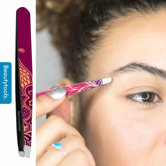 Beautytools.be BeautyTools Epileerpincet PRECISION - Pincet Met Schuine Bek Voor Wenkbrauwen - Purple Henna - Tweezers (9.5 Cm) - Inox (BT-1918) 5 Beautytools.be BeautyTools Epileerpincet PRECISION - Pincet Met Schuine Bek Voor Wenkbrauwen - Purple Henna - Tweezers (9.5 Cm) - Inox (BT-1918) - Afbeelding 5