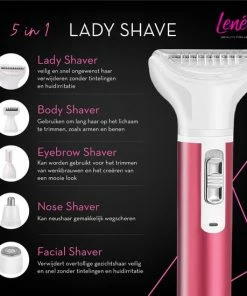 Len?ve Ladyshave - Ladyshave Voor Vrouwen - 5 In 1 - Haarverwijderaar - Bikinitrimmer - Neustrimmer - Wenkbrauw Trimmer -Philips winkel 550x550 225