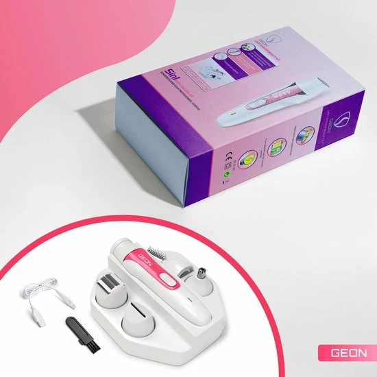 GEON - Multifunctionele 5 In 1 Ladyshave - Oplaadbaar - Bodygroomer - Bikinitrimmer - Wenkbrauwtrimmer - Neustrimmer - Oksel Trimmer 6 GEON - Multifunctionele 5 In 1 Ladyshave - Oplaadbaar - Bodygroomer - Bikinitrimmer - Wenkbrauwtrimmer - Neustrimmer - Oksel Trimmer - Afbeelding 6
