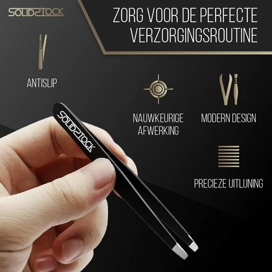 SolidStock Professionele Pincet Epileer - Tweezer - Zwart 3 SolidStock Professionele Pincet Epileer - Tweezer - Zwart - Afbeelding 3